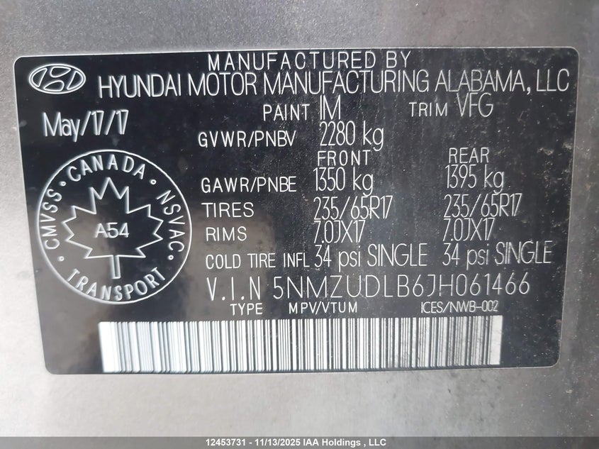 5NMZUDLB6JH061466 2018 HYUNDAI SANTA FE photo no. 18