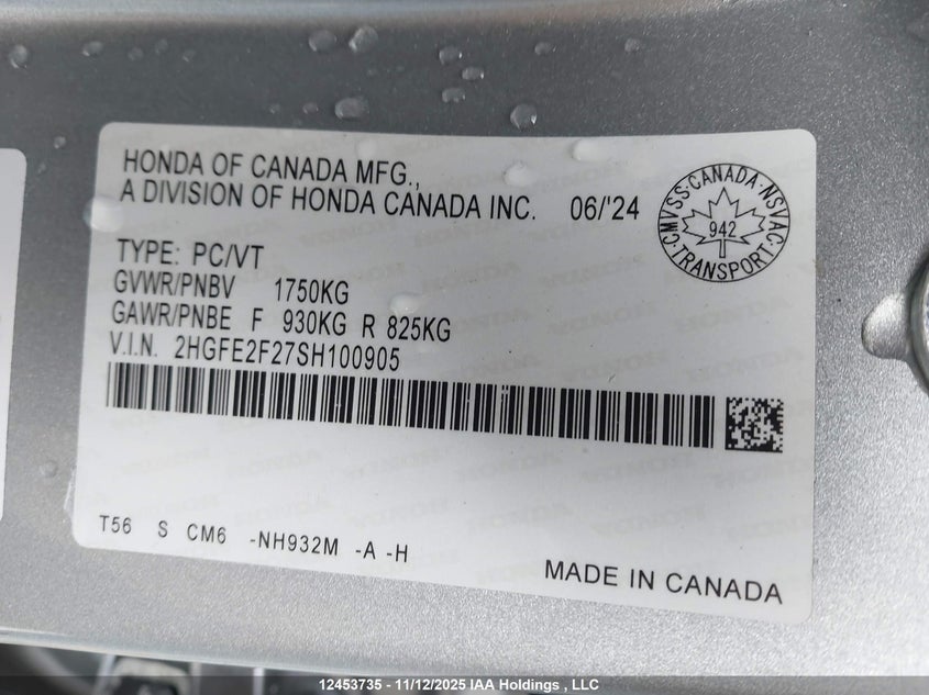 2HGFE2F27SH100905 2025 HONDA CIVIC photo no. 19