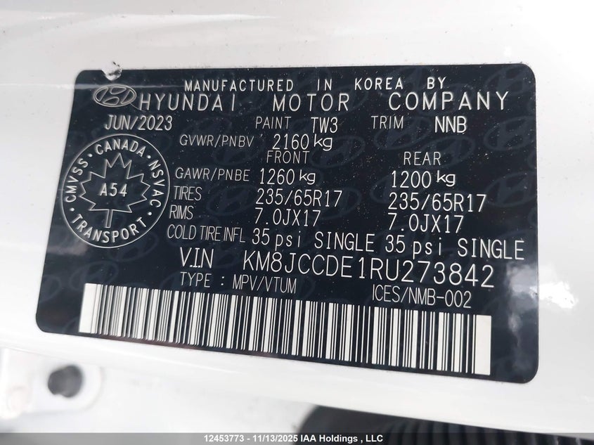 KM8JCCDE1RU273842 2024 HYUNDAI TUCSON photo no. 9