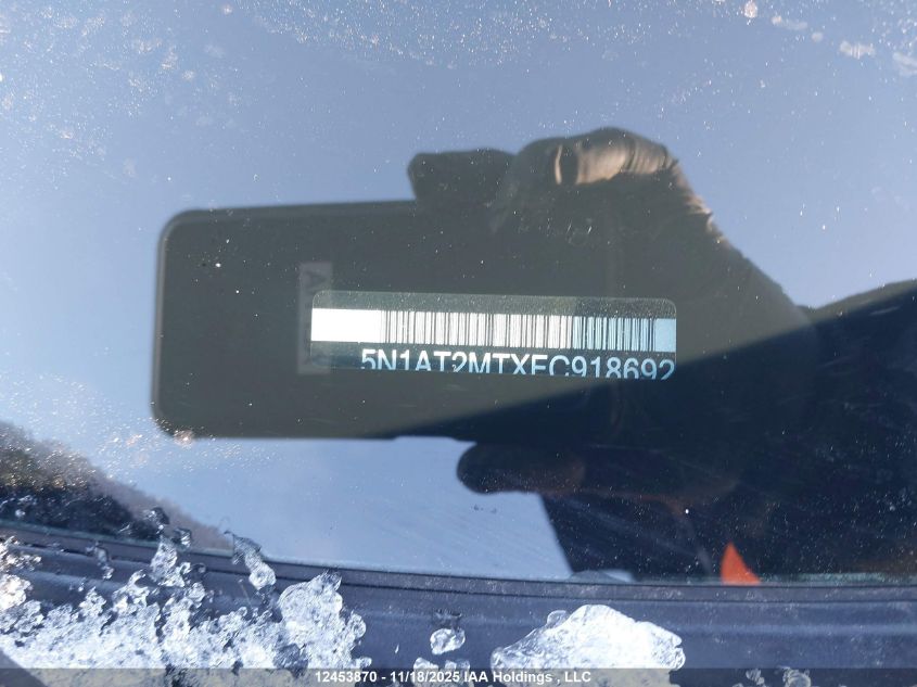 2015 Nissan Rogue S/Sv VIN: 5N1AT2MTXFC918692 Lot: 12453870