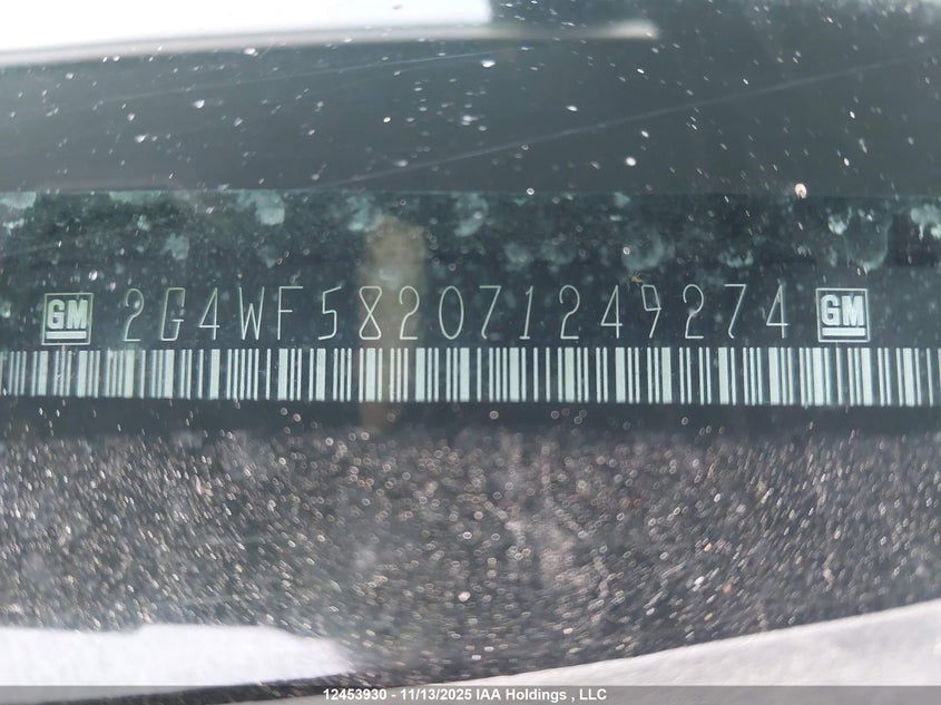 2007 Buick Allure Cx VIN: 2G4WF582071249274 Lot: 12453930
