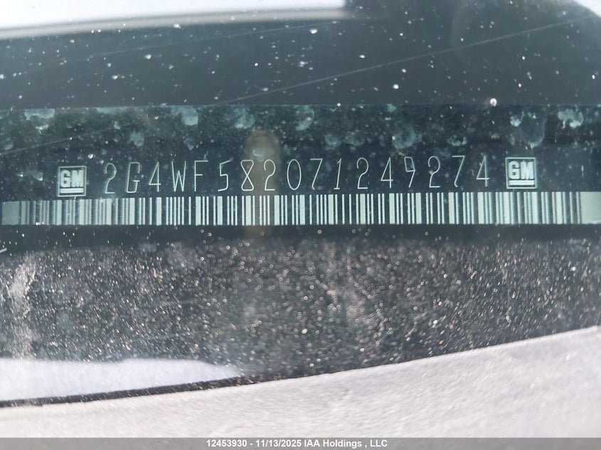 2007 Buick Allure Cx VIN: 2G4WF582071249274 Lot: 12453930