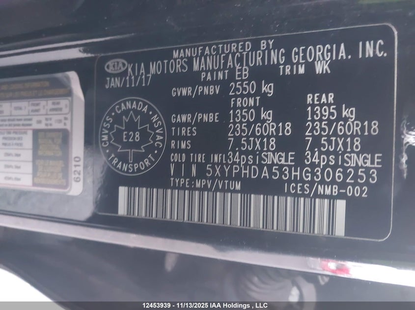 5XYPHDA53HG306253 2017 KIA SORENTO photo no. 9