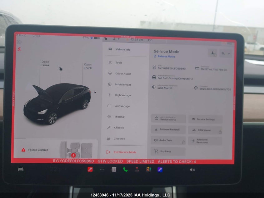 2020 Tesla Model Y Long Range VIN: 5YJYGDEE0LF059890 Lot: 12453946