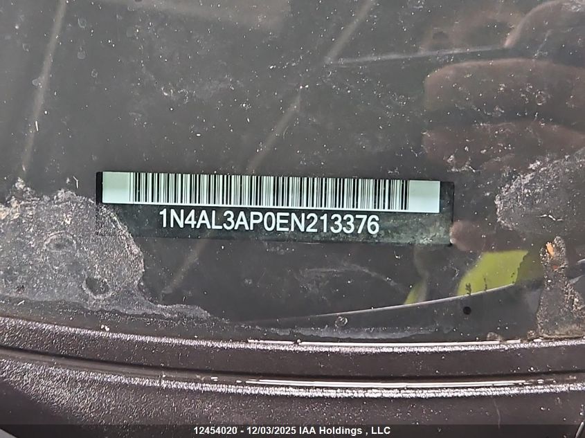 2014 Nissan Altima 2.5/S/Sv/Sl VIN: 1N4AL3AP0EN213376 Lot: 12454020