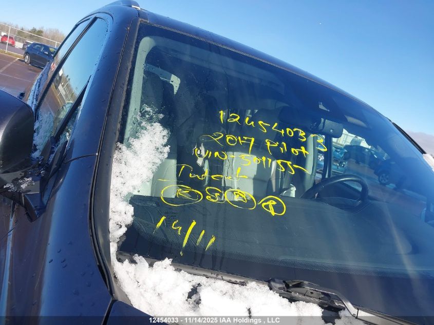 2017 Honda Pilot Exl VIN: 5FNYF6H87HB501155 Lot: 12454033