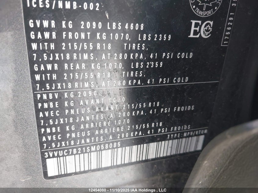 3VVUC7B21SM058085 2025 VOLKSWAGEN TAOS photo no. 9