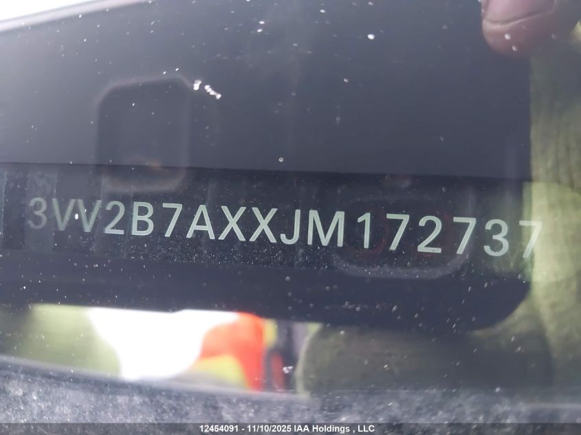 2018 Volkswagen Tiguan Tsi VIN: 3VV2B7AXXJM172737 Lot: 12454091
