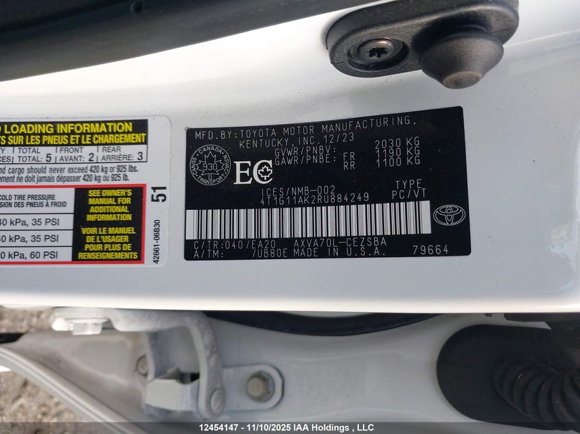 4T1G11AK2RU884249 2024 TOYOTA CAMRY photo no. 9