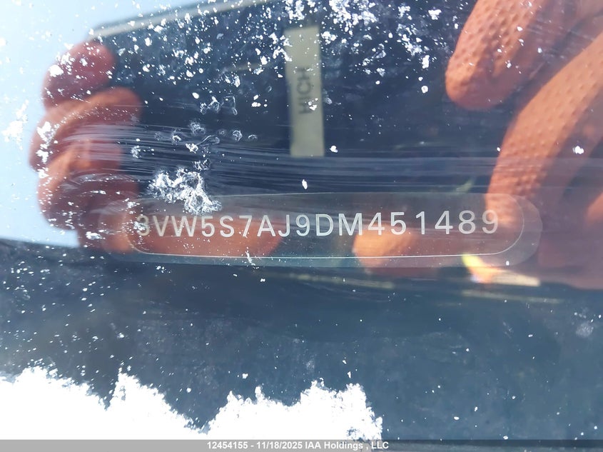 2013 Volkswagen Jetta Gli VIN: 3VW5S7AJ9DM451489 Lot: 12454155