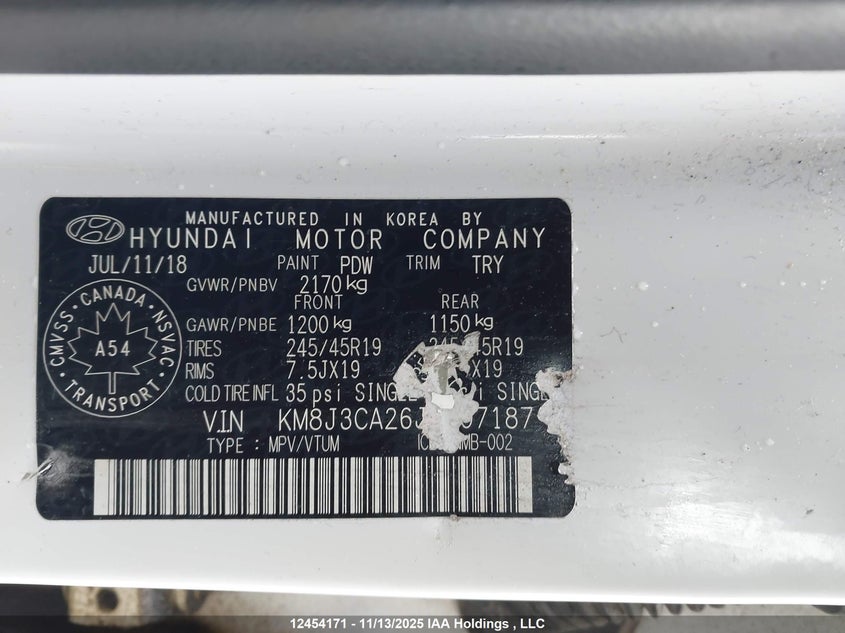 KM8J3CA26JU807187 2018 HYUNDAI TUCSON photo no. 9