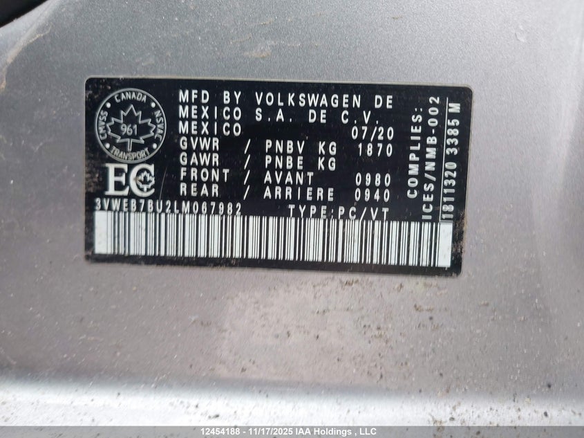 3VWEB7BU2LM067982 2020 VOLKSWAGEN JETTA photo no. 18