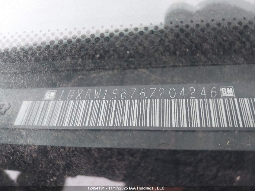 2006 Saturn Ion 3 Uplevel VIN: 1G8AW15B76Z204246 Lot: 12454191