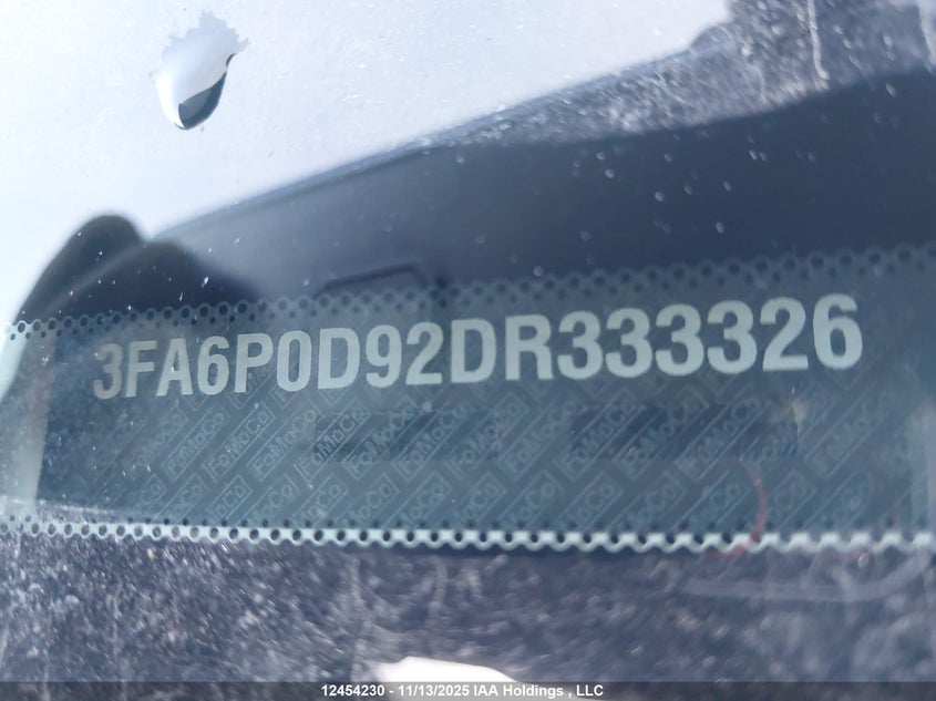 2013 Ford Fusion Titanium VIN: 3FA6P0D92DR333326 Lot: 12454230