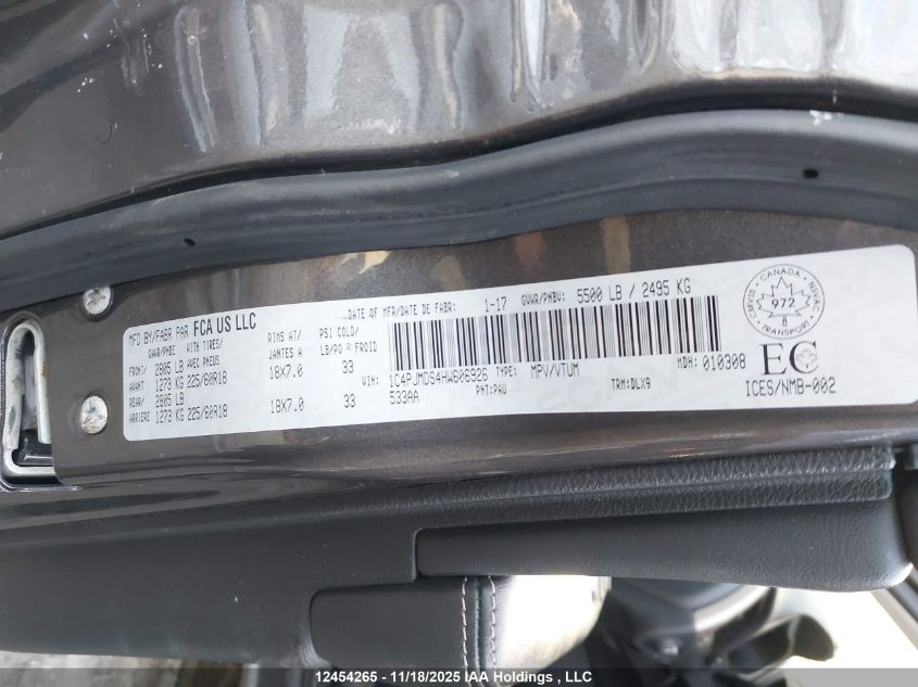 2017 Jeep Cherokee Limited VIN: 1C4PJMDS4HW606926 Lot: 12454265