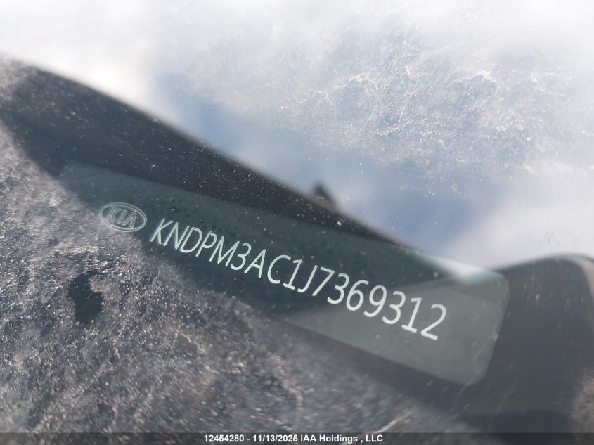 2018 Kia Sportage Lx VIN: KNDPM3AC1J7369312 Lot: 12454280