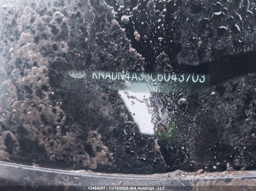 2012 Kia Rio Ex/Sx VIN: KNADN4A33C6043703 Lot: 12454287