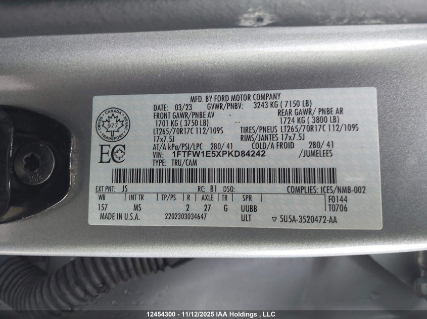 1FTFW1E5XPKD84242 2023 FORD F-150 photo no. 9