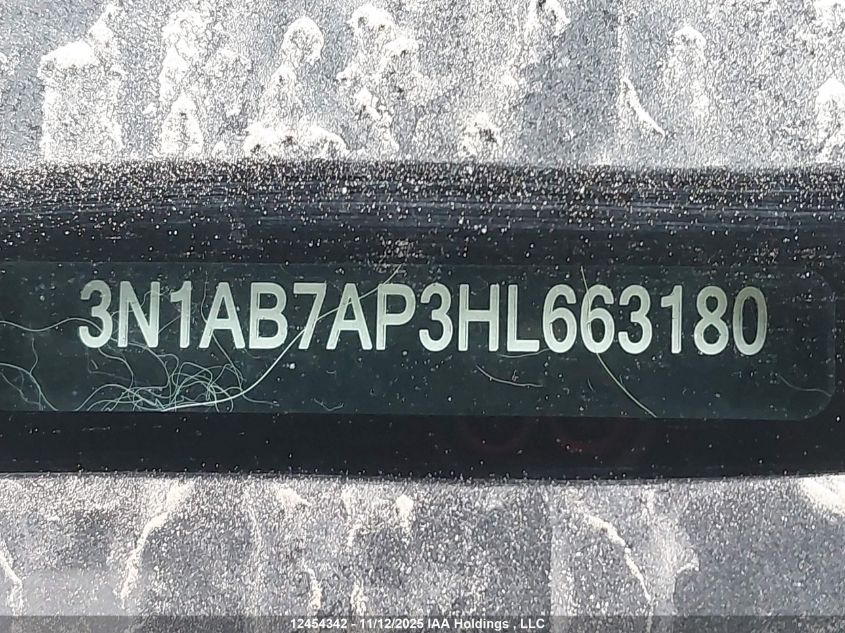 2017 Nissan Sentra 1.8 S/1.8 Sl/1.8 Sv VIN: 3N1AB7AP3HL663180 Lot: 12454342