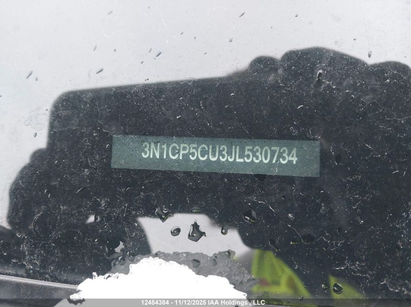 2018 Nissan Kicks S/Sr/Sv VIN: 3N1CP5CU3JL530734 Lot: 12454384