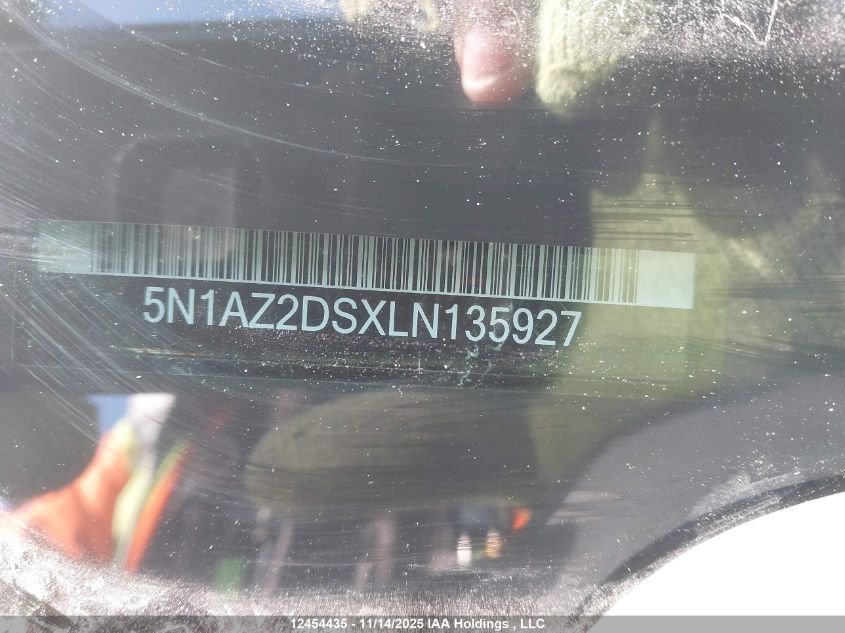 2020 Nissan Murano Platinum VIN: 5N1AZ2DSXLN135927 Lot: 12454435