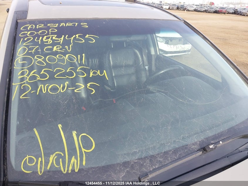 2007 Honda Cr-V Exl VIN: 5J6RE487X7L809011 Lot: 12454455