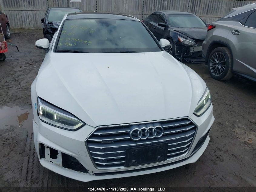 2019 Audi A5 45 Progressiv VIN: WAUENCF5XKA074242 Lot: 12454478