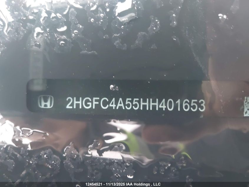 2017 Honda Civic Lx VIN: 2HGFC4A55HH401653 Lot: 12454521