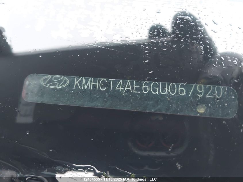 2016 Hyundai Accent Le VIN: KMHCT4AE6GU067920 Lot: 12454535