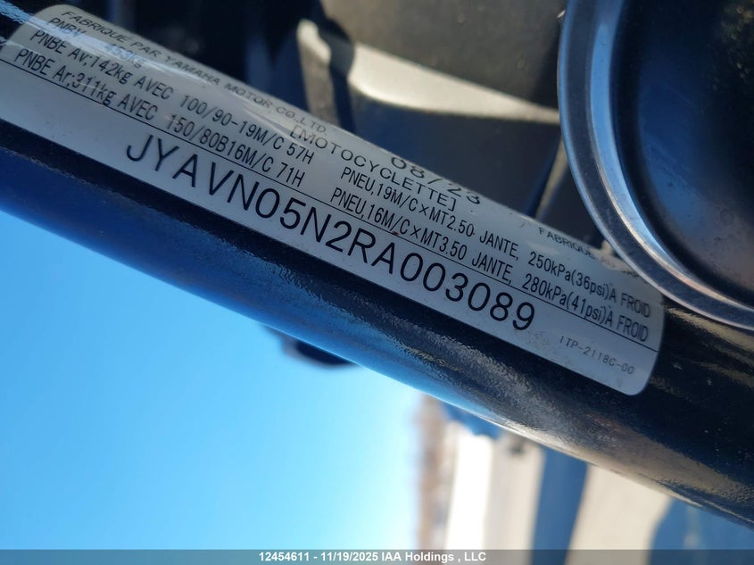 2024 Yamaha Xvs950 Cud VIN: JYAVN05N2RA003089 Lot: 12454611