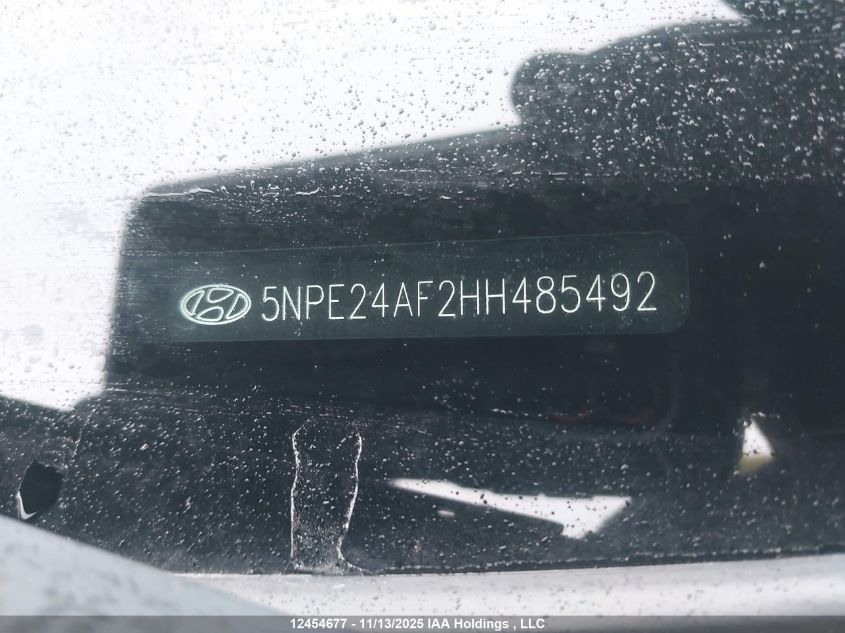 2017 Hyundai Sonata Gl VIN: 5NPE24AF2HH485492 Lot: 12454677