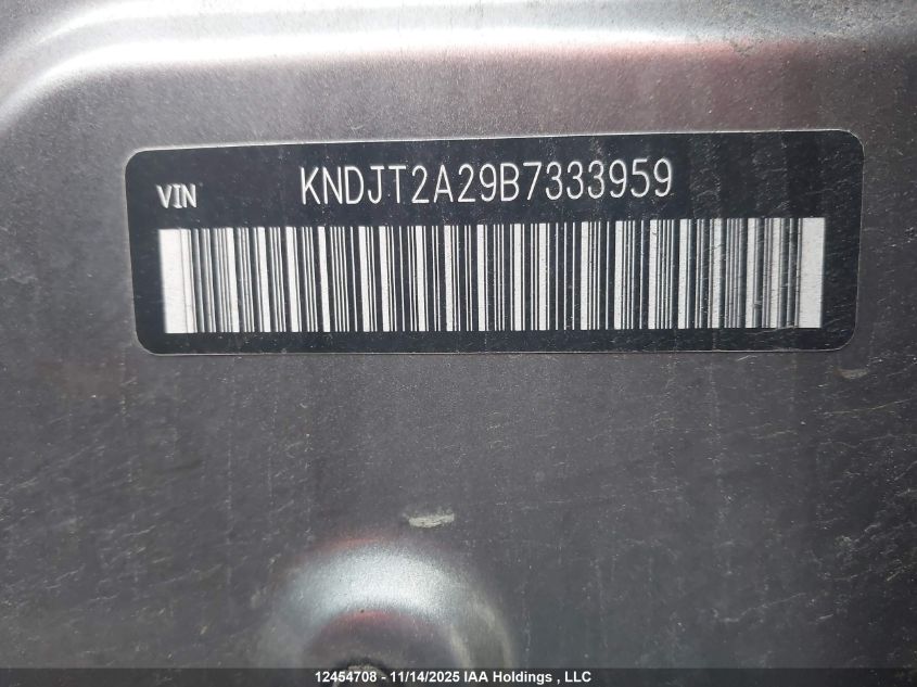 2011 Kia Soul 2.0L 2U/2.0L 4U/2.0L 4U Burner/2.0L 4U Luxury/2.0L 4U Retro/2.0L 4U Sx VIN: KNDJT2A29B7333959 Lot: 12454708