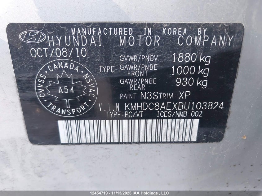 KMHDC8AEXBU103824 2011 HYUNDAI ELANTRA photo no. 9