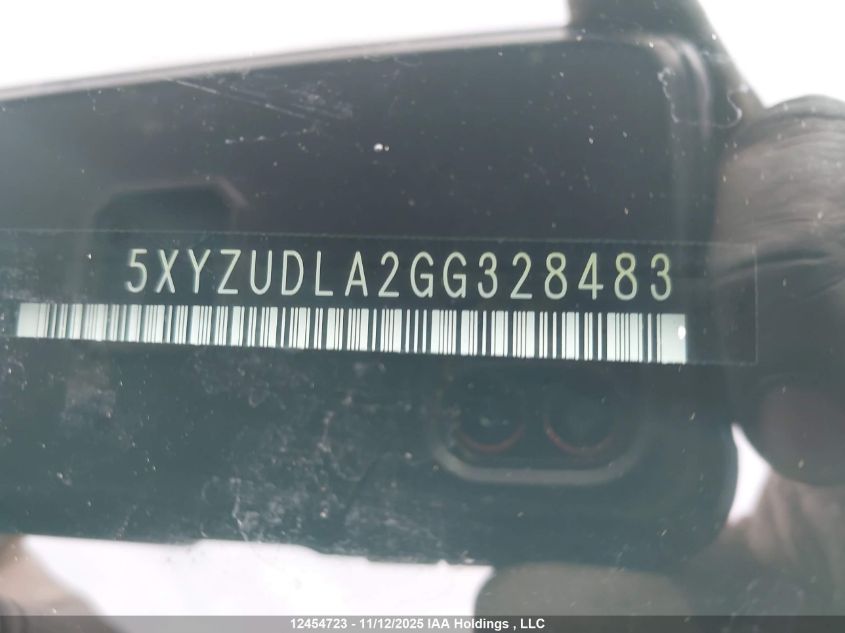 2016 Hyundai Santa Fe Sport VIN: 5XYZUDLA2GG328483 Lot: 12454723