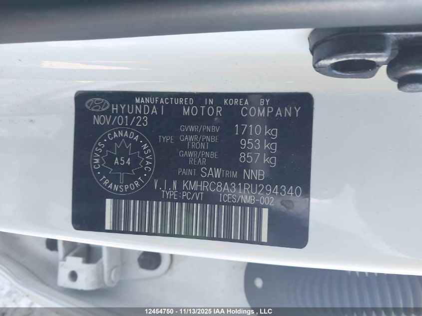 2024 Hyundai Venue Ultimate With Black Interior VIN: KMHRC8A31RU294340 Lot: 12454750