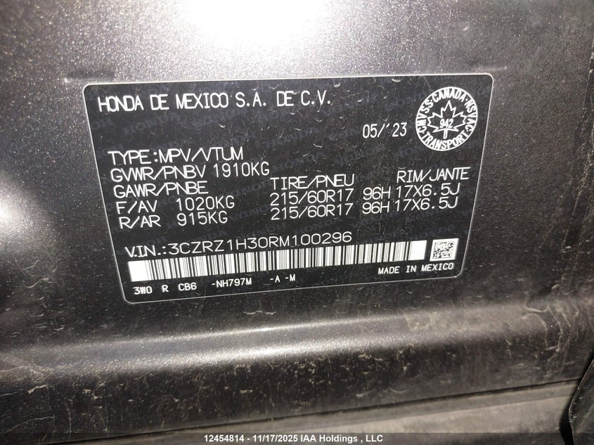 3CZRZ1H30RM100296 2024 HONDA HR-V photo no. 18