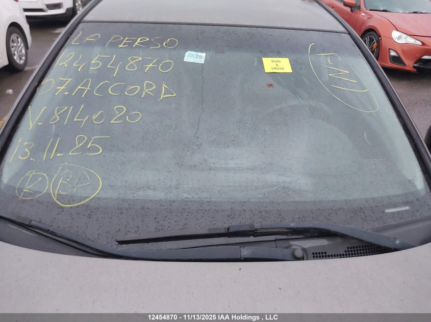 2007 Honda Accord Value VIN: 1HGCM56137A814020 Lot: 12454870