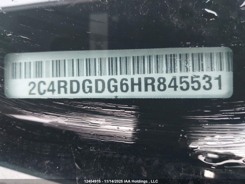2017 Dodge Grand Caravan Crew VIN: 2C4RDGDG6HR845531 Lot: 12454915