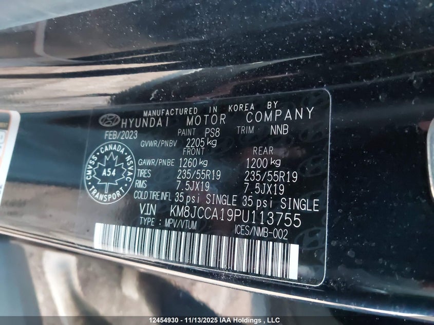KM8JCCA19PU113755 2023 HYUNDAI TUCSON photo no. 9