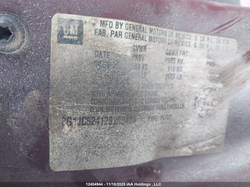 2002 Chevrolet Cavalier Vl/Vlx VIN: 3G1JC52412S205484 Lot: 12454944