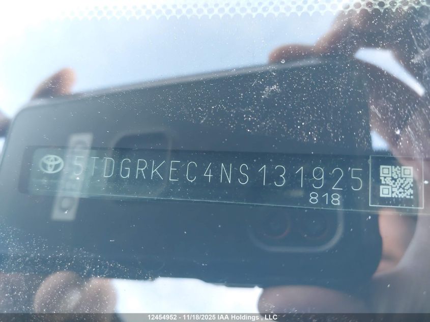 2022 Toyota Sienna Le 8-Passenger VIN: 5TDGRKEC4NS131925 Lot: 12454952