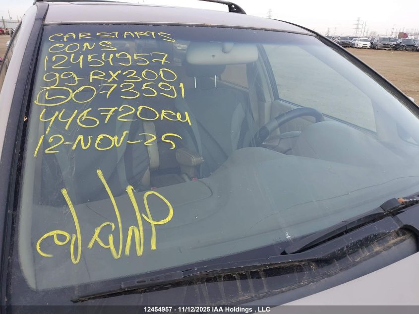 1999 Lexus Rx 300 300 VIN: JT6HF10U0X0073591 Lot: 12454957