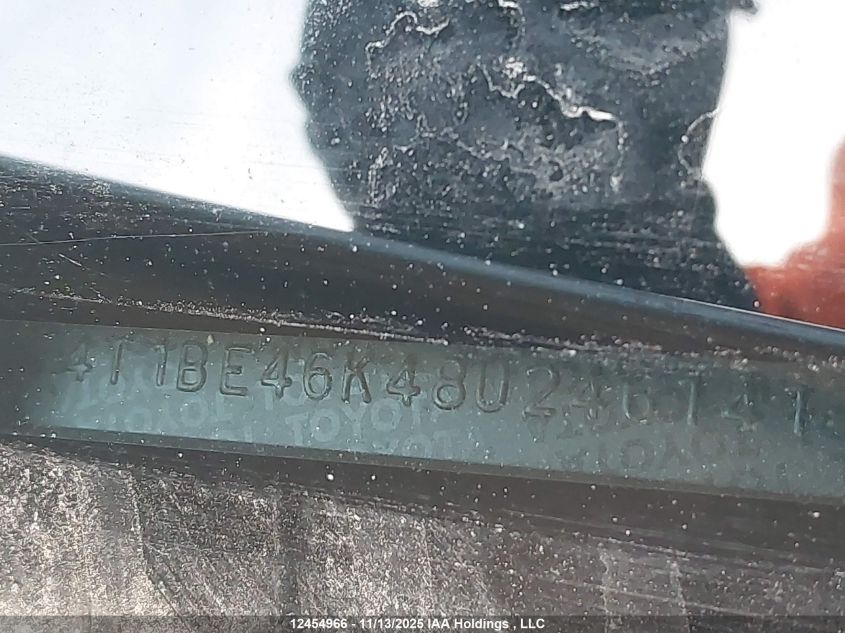 2008 Toyota Camry Le VIN: 4T1BE46K48U246141 Lot: 12454966