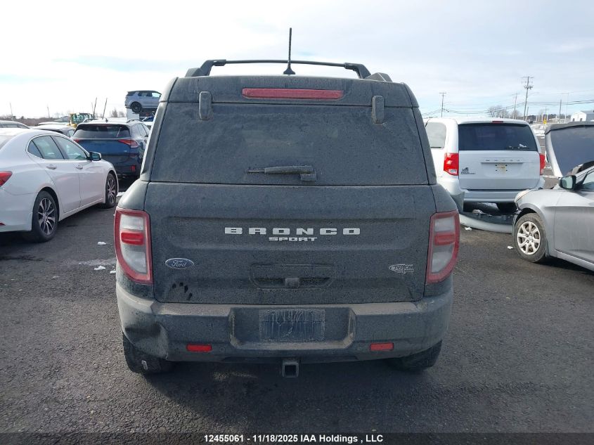 2022 Ford Bronco Sport Badlands VIN: 3FMCR9D90NRD61876 Lot: 12455061