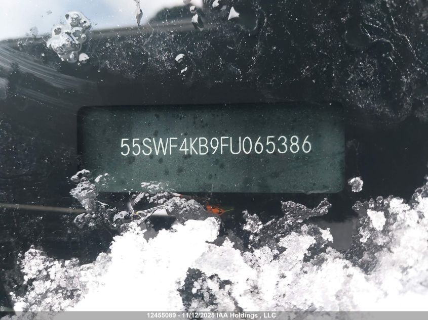 2015 Mercedes-Benz C 300 4Matic VIN: 55SWF4KB9FU065386 Lot: 12455089