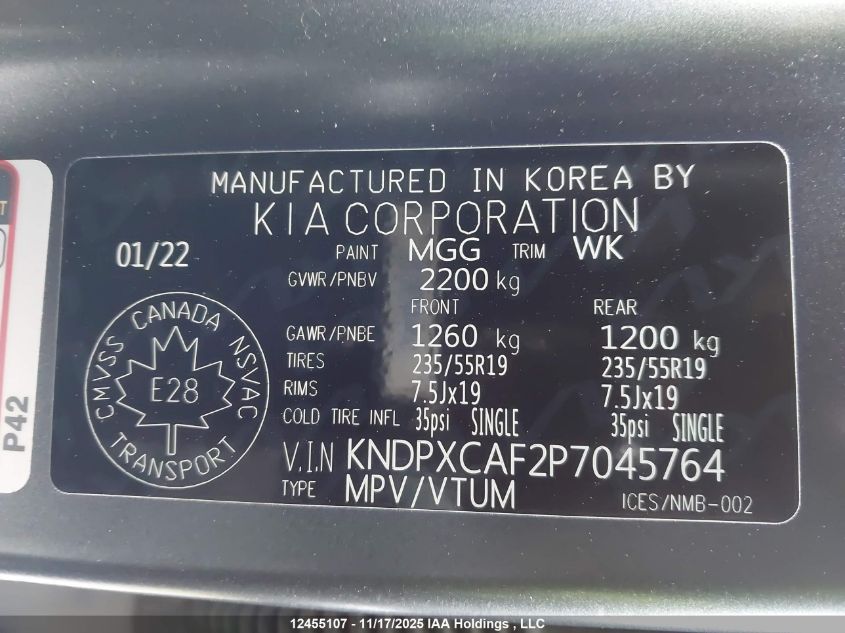 2023 Kia Sportage X Line Limited VIN: KNDPXCAF2P7045764 Lot: 12455107