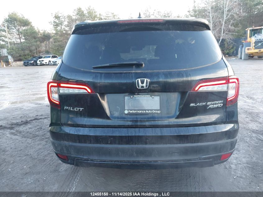 2021 Honda Pilot Black Edition VIN: 5FNYF6H06MB502883 Lot: 12455150