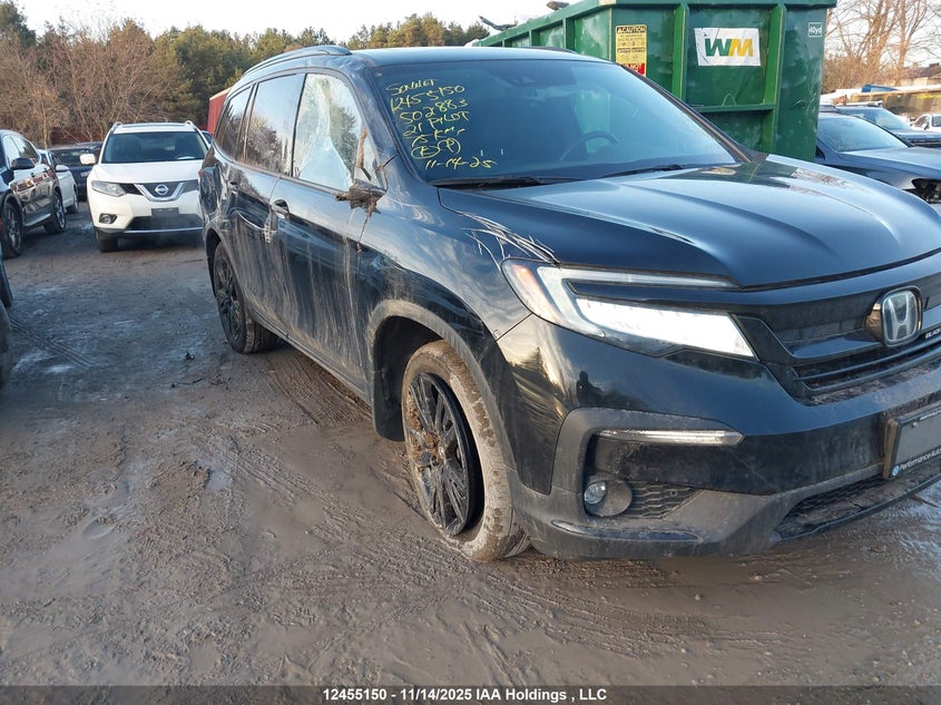 2021 Honda Pilot Black Edition VIN: 5FNYF6H06MB502883 Lot: 12455150
