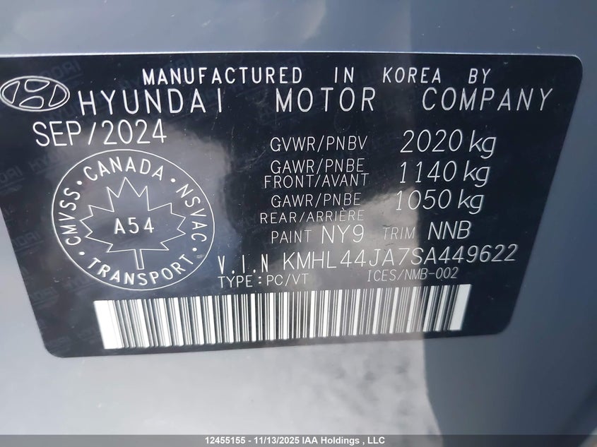 KMHL44JA7SA449622 2025 HYUNDAI SONATA photo no. 9