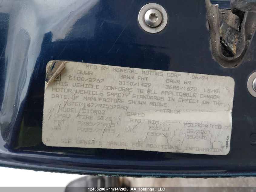 1994 GMC Sierra C1500 VIN: 1GTEC14Z7RZ557282 Lot: 12455200